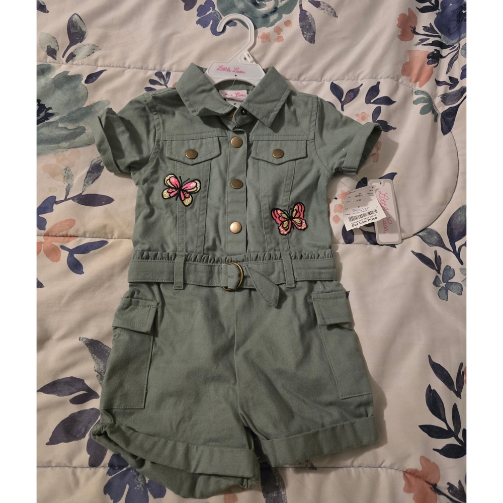 Little Lass Green Jumpsuit for Playful Adventures